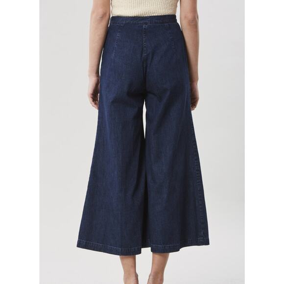 Rachel Comey Absolute Pant Wide Leg Flare Jeans Dark Indigo Denim Size 2 EUC - Picture 4 of 15